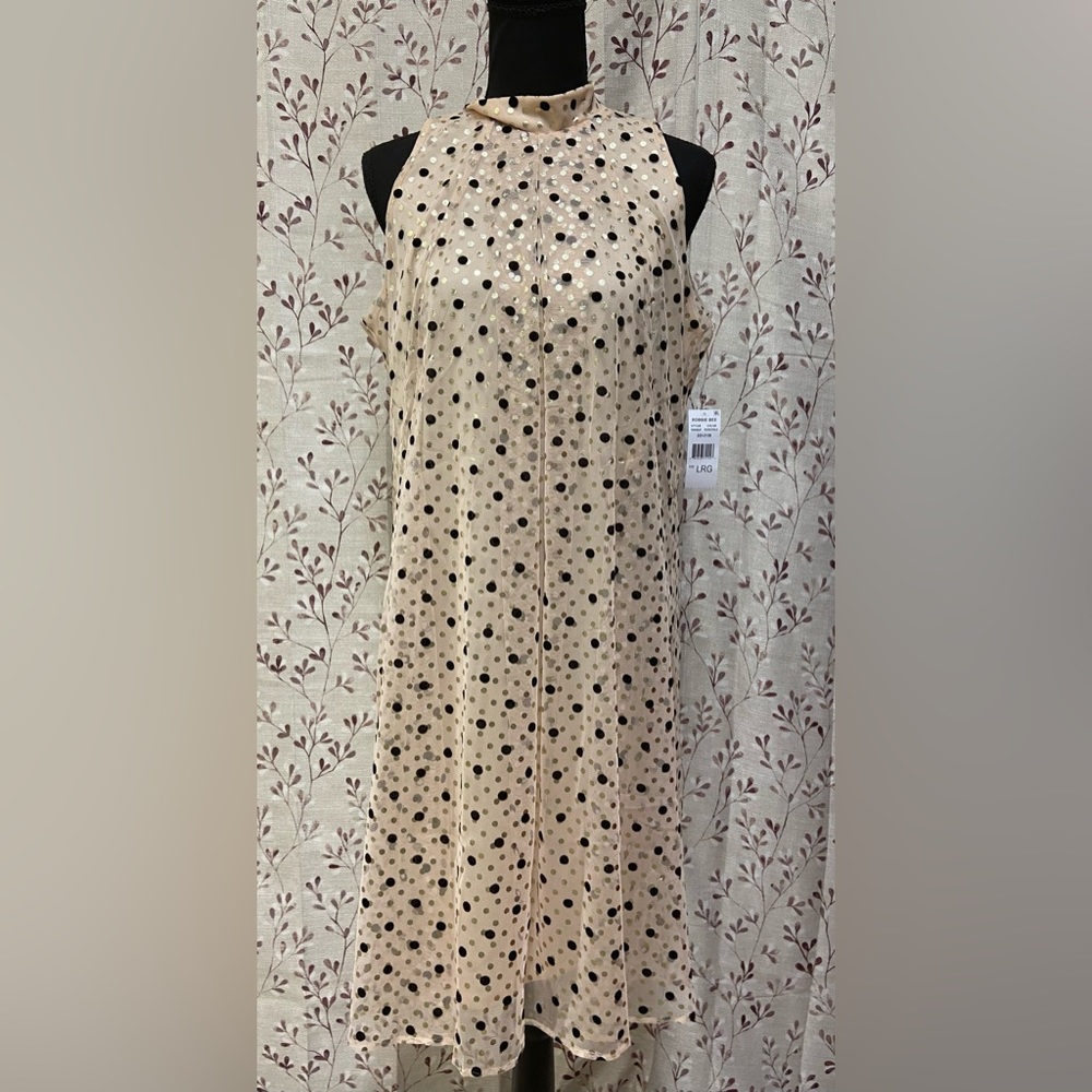 Robbie Bee - Sleeveless Dots Swing Dress (NWT)
